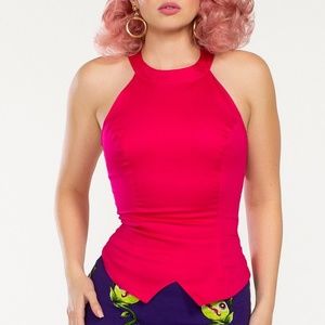 Pinup Couture Carole Top in Hot Pink